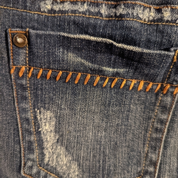 Candies Y2K Jean Skirt Embroidered Floral And Riveting. Size 5. - Picture 7 of 8